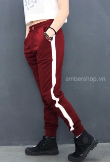 Quần jogger nỉ 1 sọc trắng