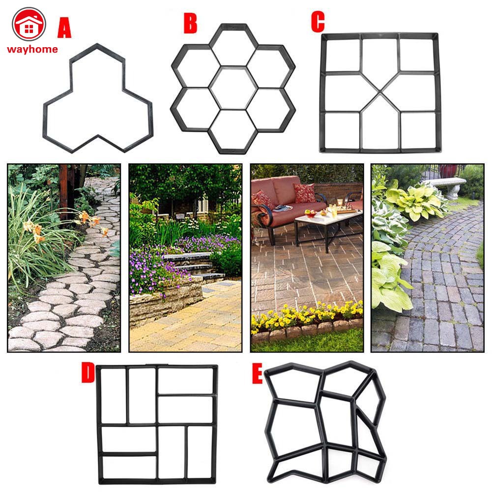 Khuôn nhựa đúc xi măng làm đá lát sân vườn DIY độc đáo