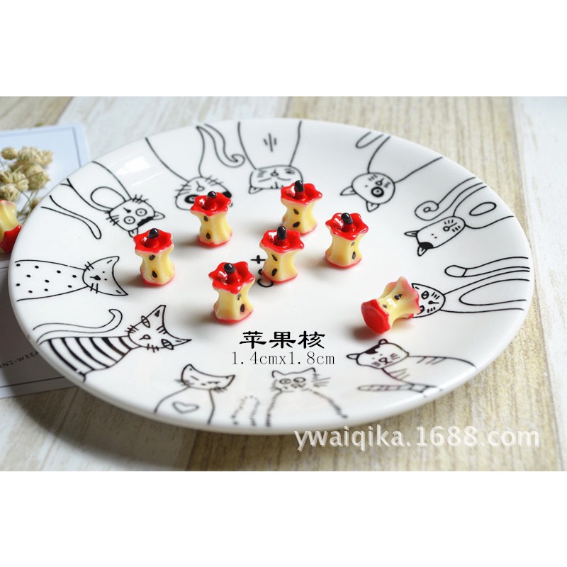 Charm (C146) slime/ Dụng Cụ Charm Trang Trí [Ko Keo &amp; Nút] Hình Trái Táo