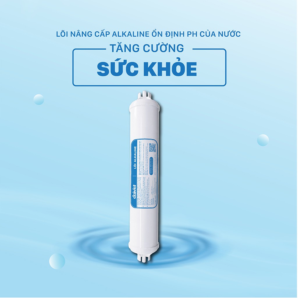 Lõi lọc nâng cấp Alkaline Đại Việt - Ổn định pH, trung hòa axit, chống oxi hóa - Dùng cho máy lọc nước Daikiosan, Makano