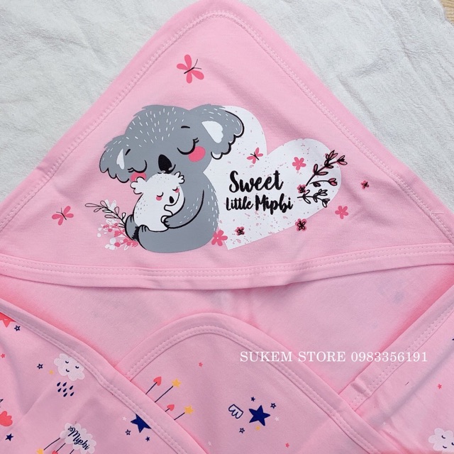Choàng ủ cotton Mipbi cho bé sơ si h