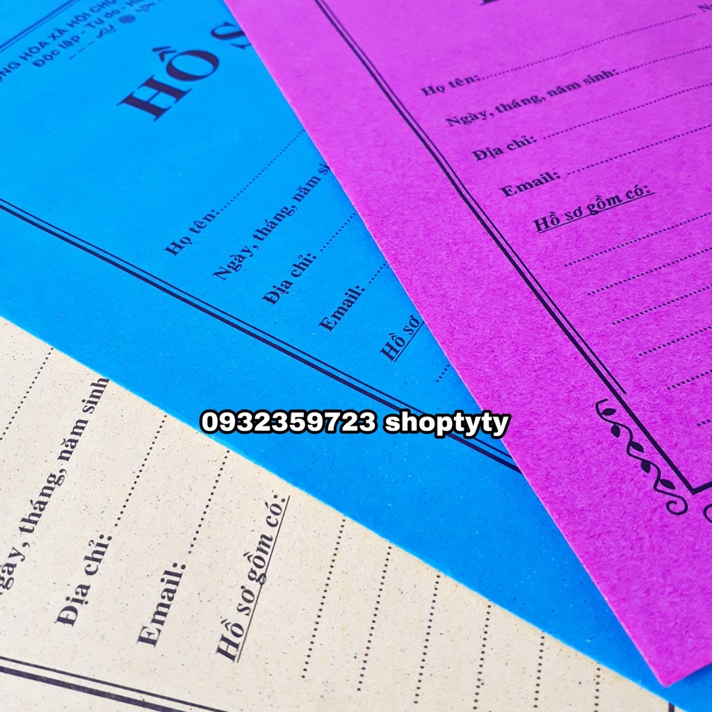 Lốc 50 Cái Bìa/Túi Đựng Hồ Sơ Đủ Màu Kích Thước A4