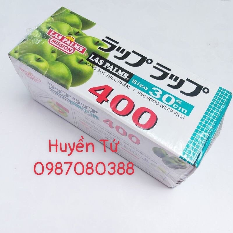 Màng bọc thực phẩm LASPALMS 400 đủ mét 30cmx300m, mỏng dai siêu dính