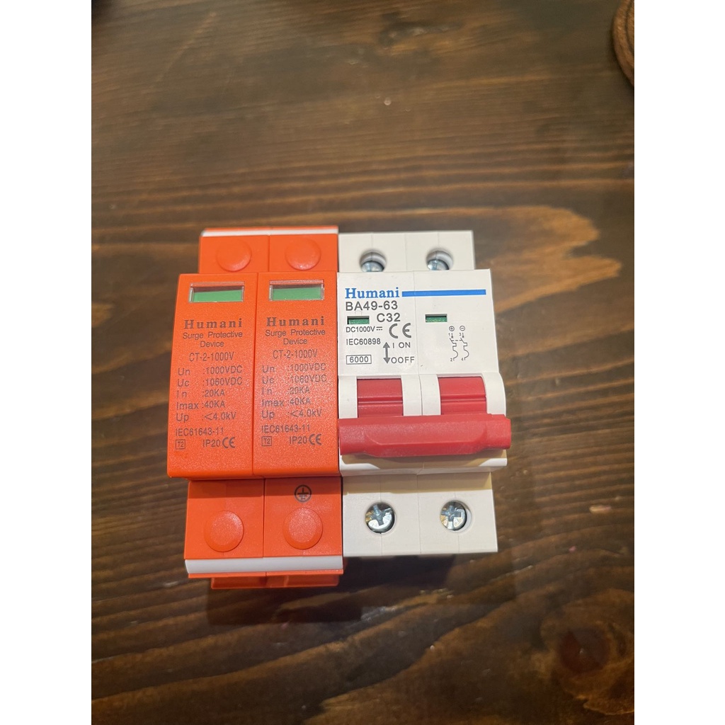 BỘ CHỐNG SÉT VÀ APTOMAT DC HUMANI 1000v