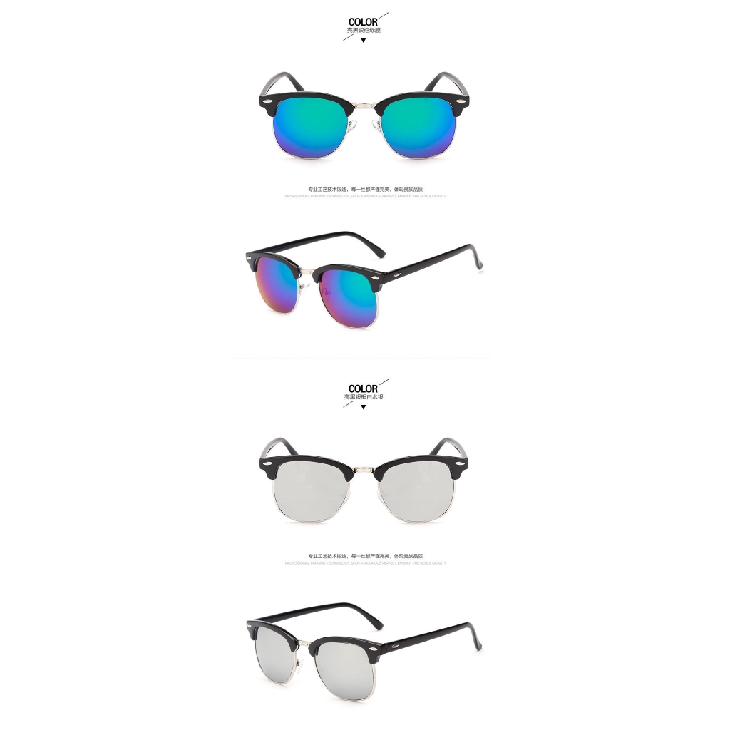 Kính mát SAMJUNE thiết kế nửa gọng phong cách retro cho nam và nữ