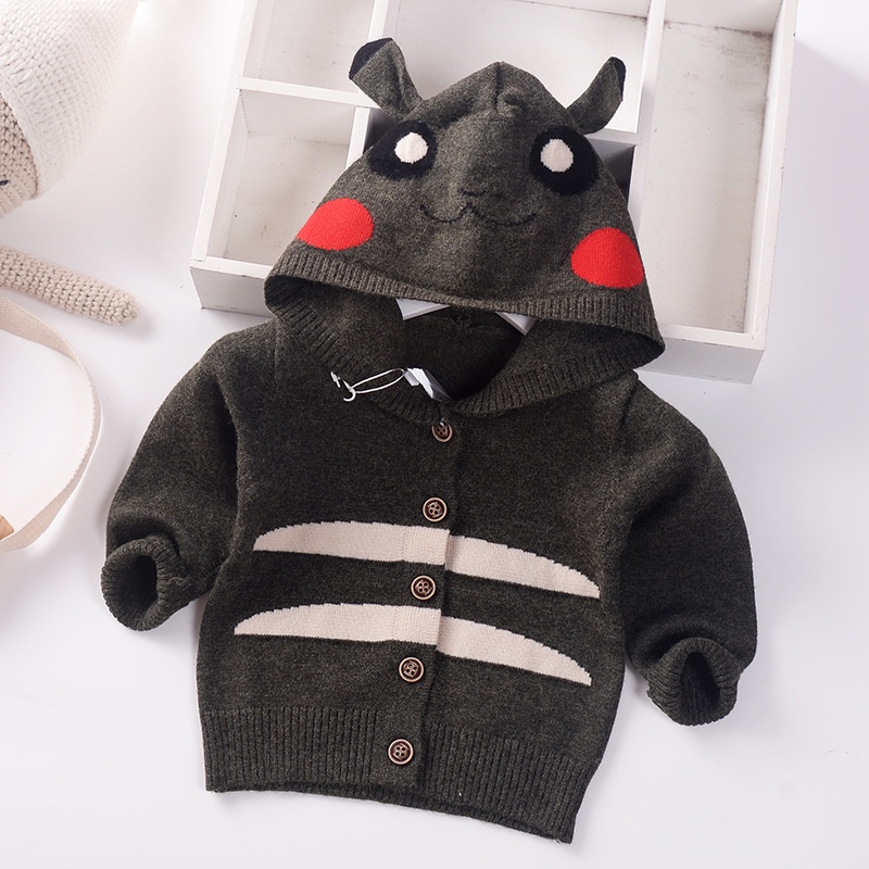 Áo len 1 lớp có mũ size 1 - 6 tuổi