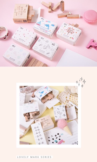 Set 12 mọc gỗ mini