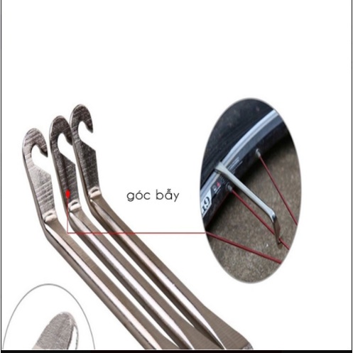 Bộ 2 Thanh Nạy Móc Lốp Xe Đạp Giúp Vá Lốp Săm Xe Đạp Chất Liệu Thép Không Gỉ (dài 12cm)
