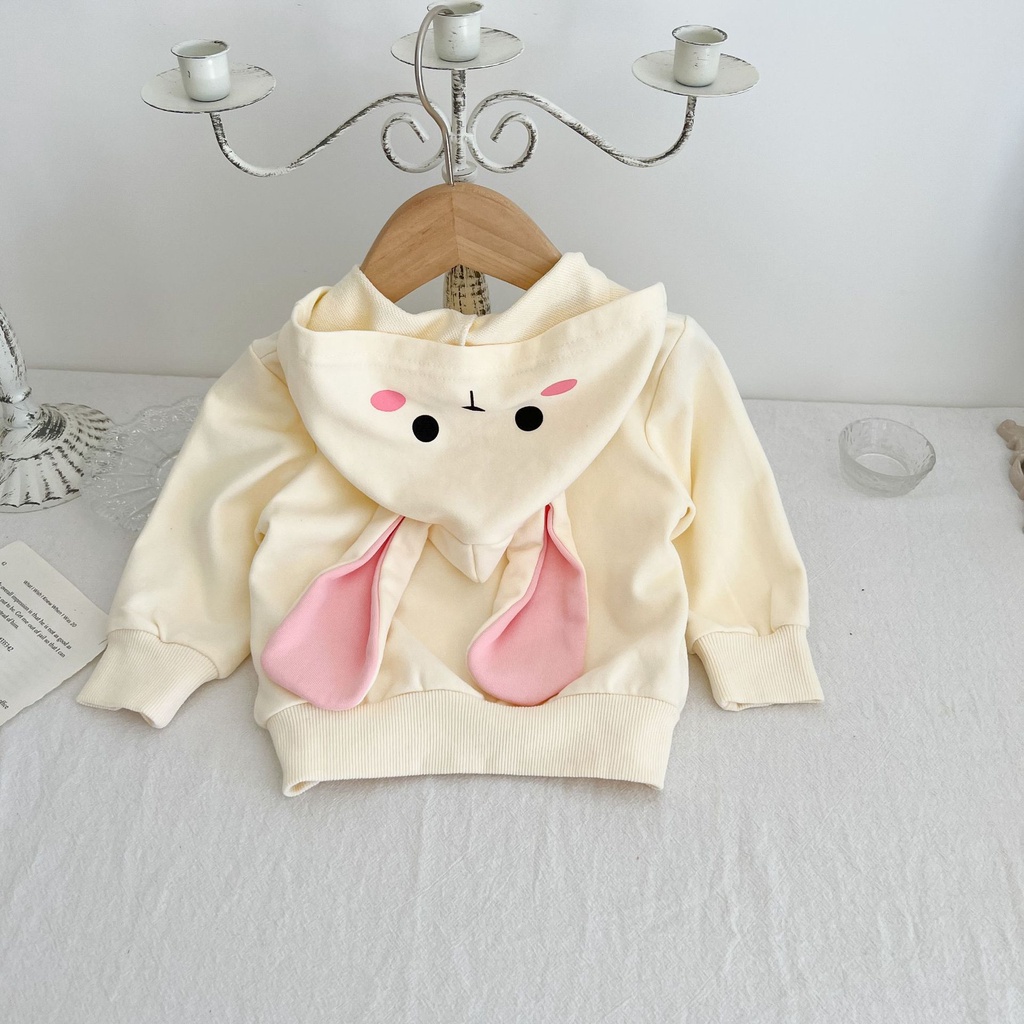 Áo Khoác Cardigan Cotton Tay Dài Có Nón Mẫu Mới 2022 Cho Bé Gái