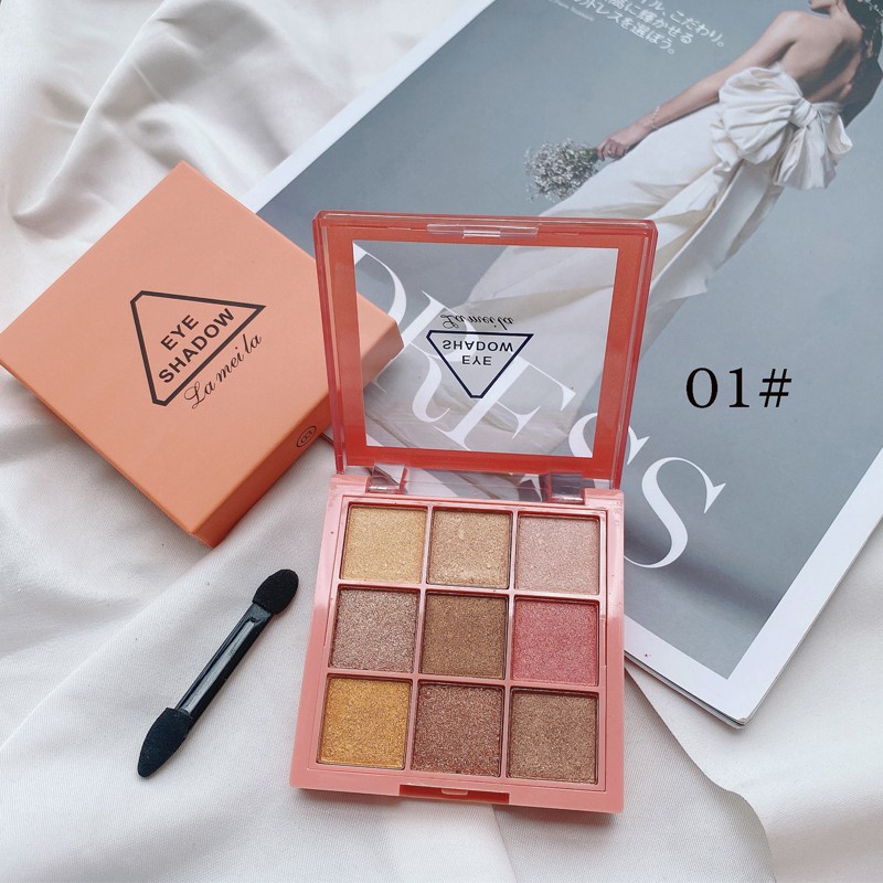 [Hàng mới về] Bảng phấn mắt 9 màu trang điểm lâu trôi Lameila