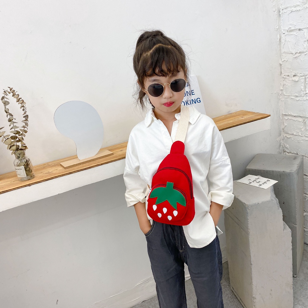 Túi Đeo Chéo Ngực Vải Canvas Mini Hình Thỏ Dễ Thương Cho Bé Gái