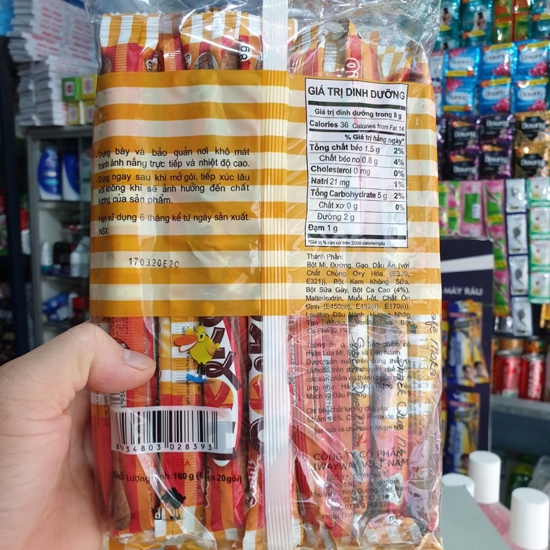 Snack Que Nhân sữa/cà phê Oishi Akiko gói 160g