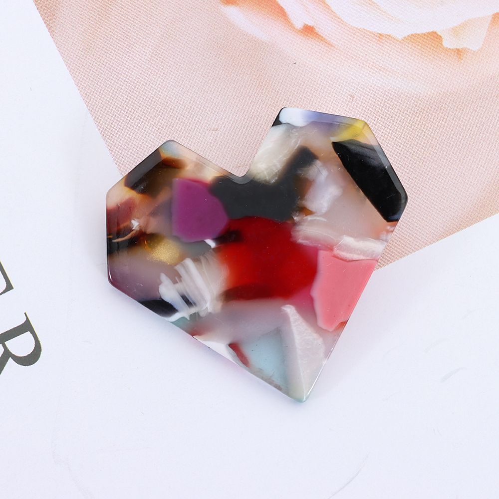 Kẹp tóc acrylic hình trái tim màu kẹo thời trang cho nữ