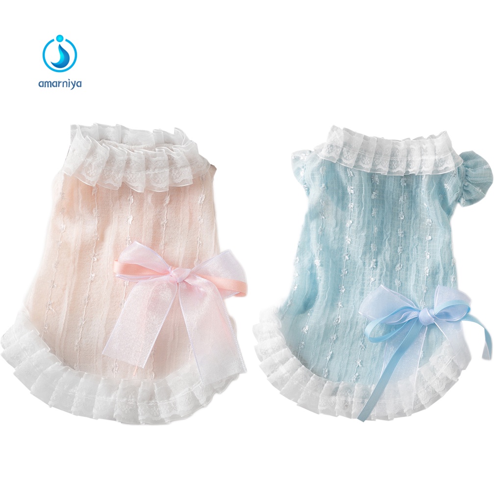 Đầm Đính Nơ Thoáng Khí Thời Trang Mùa Hè Cho Cún Cưng