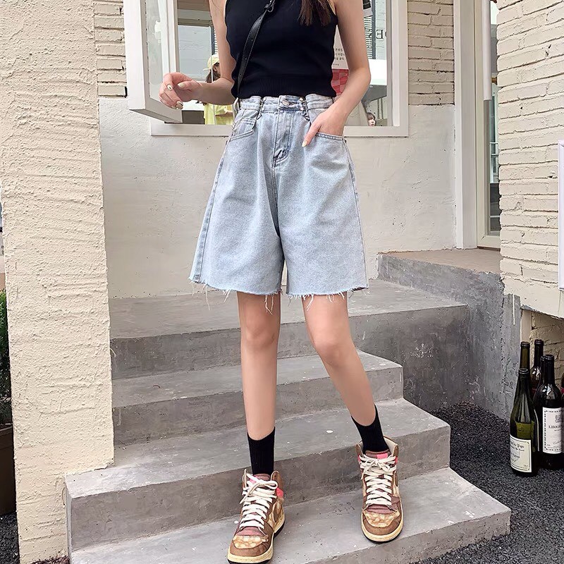 Quần Jean Ống Rộng SHORT GÀI EO Ulzzang Unisex 1hitshop