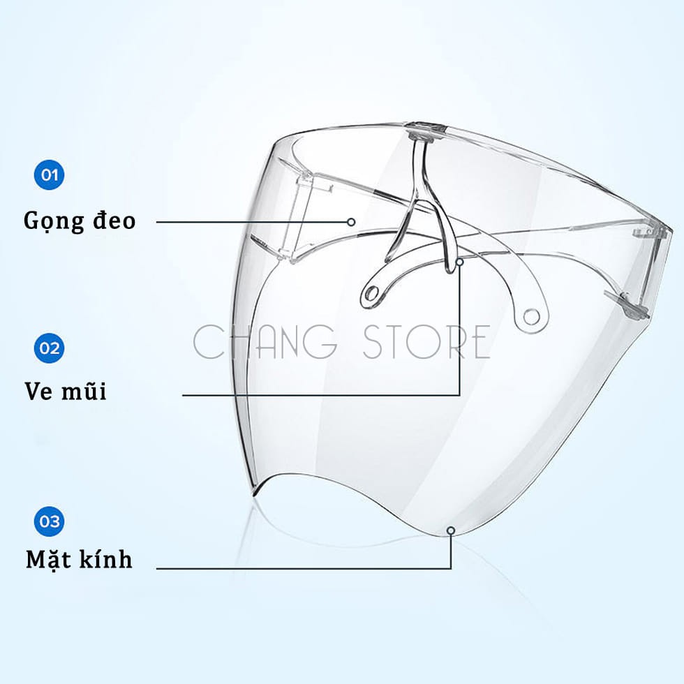 Kính Chống Giọt Bắn Phòng Dịch Bảo Hộ Full Face Trong Suốt - Mặt Nạ Chống Giọt Dầu Văng Bắn Chống Bụi Gió