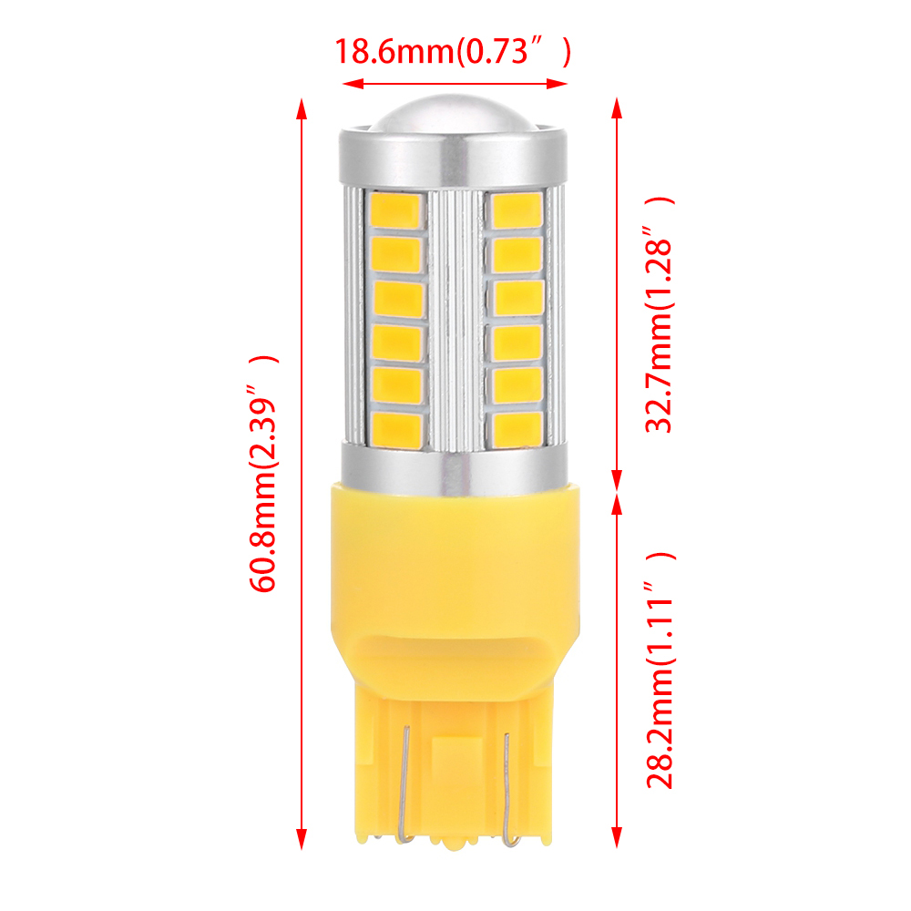 Bóng Đèn LED Phanh Xe Ánh Sáng Vàng 33SMD 5730 T20 W21/5W 7443