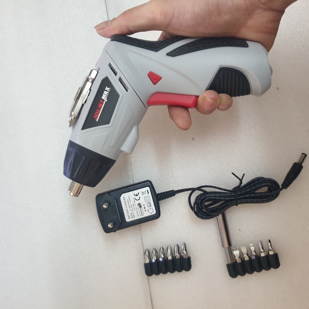 Máy bắn vít chạy bằng pin không dây Joust max tặng kèm 12 đầu vít khoan có chức năng quay ngược quay xuôi