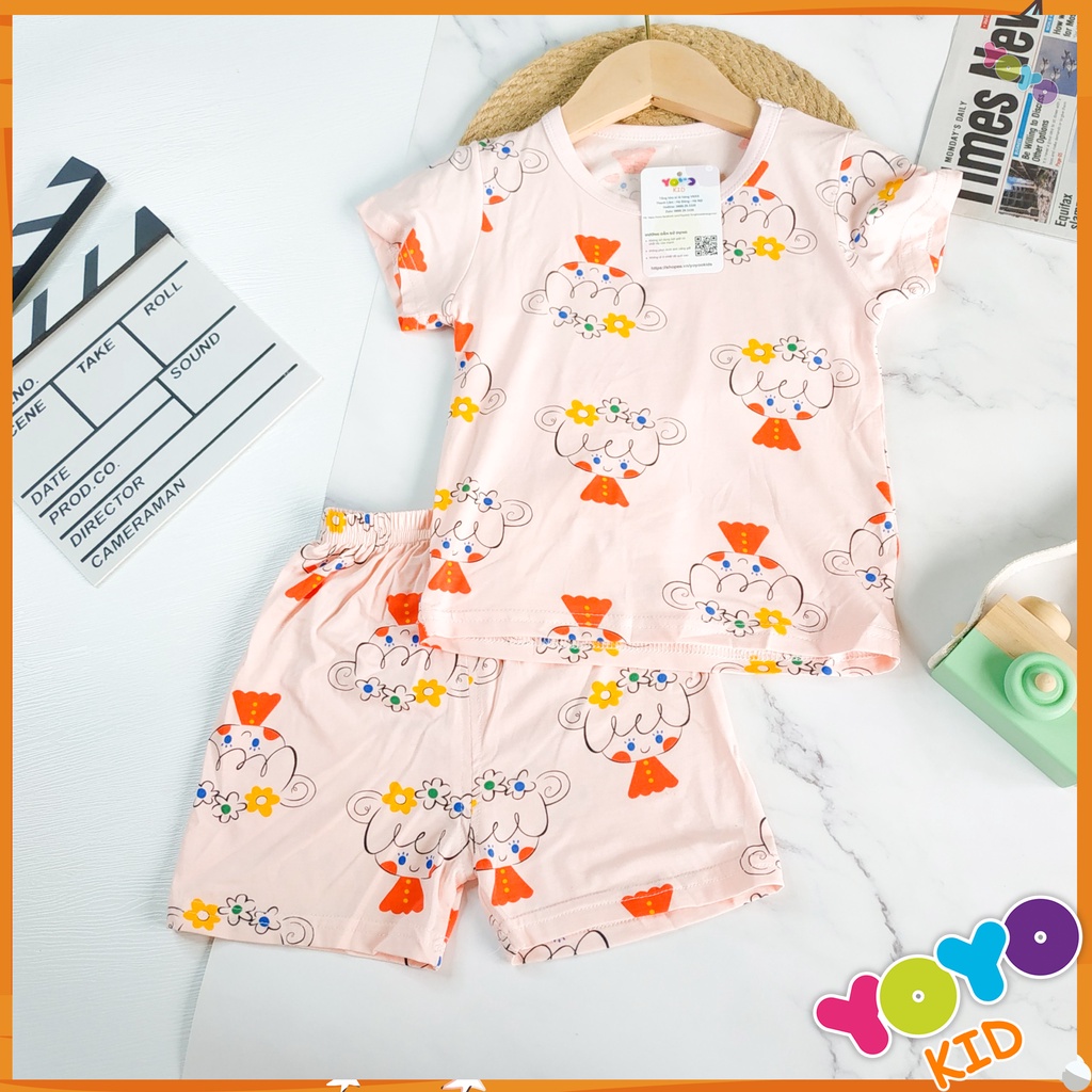 Bộ Quần Áo Mùa Hè Cộc Tay Cho Bé Gái, Yoyokid Chính Hãng, Họa Tiết Đáng Yêu size 8 - 17kg