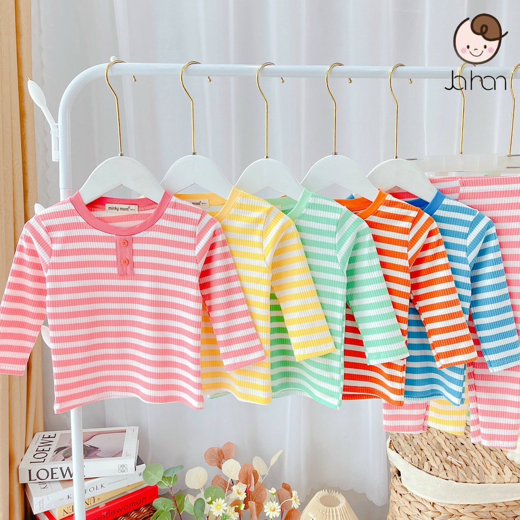 Bộ Thu Đông Cho Bé  Cao Cấp  Bộ Len Sọc Dài Tay Cúc Siêu Ấm Cho Bé Trai Bé Gái