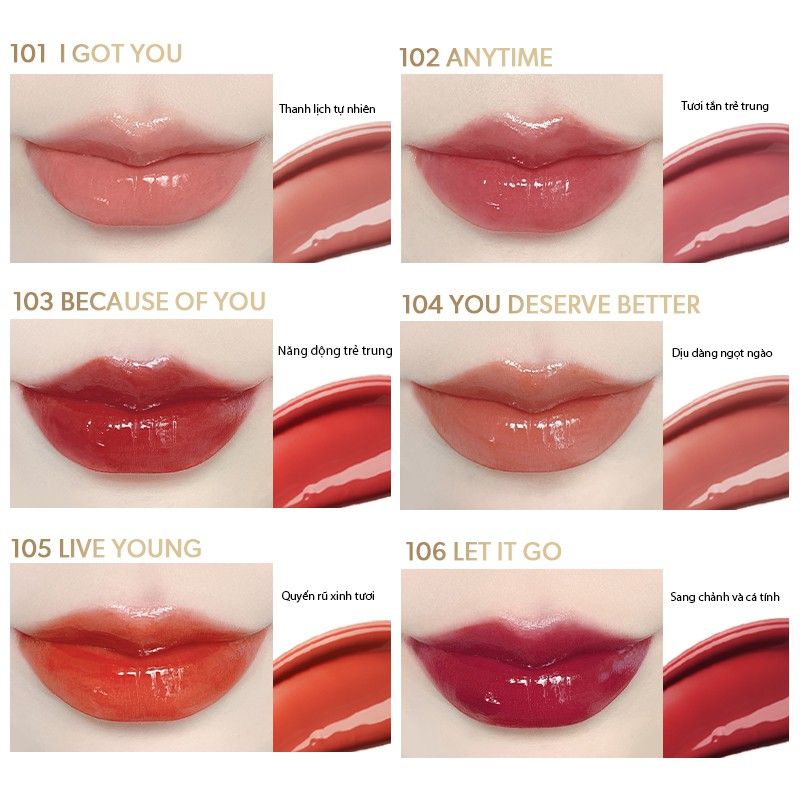[Có sẵn/ 101- I Got You] Son Môi PD ReadMe Rippled High Shine Finish 6 Dreamy Shades 4g