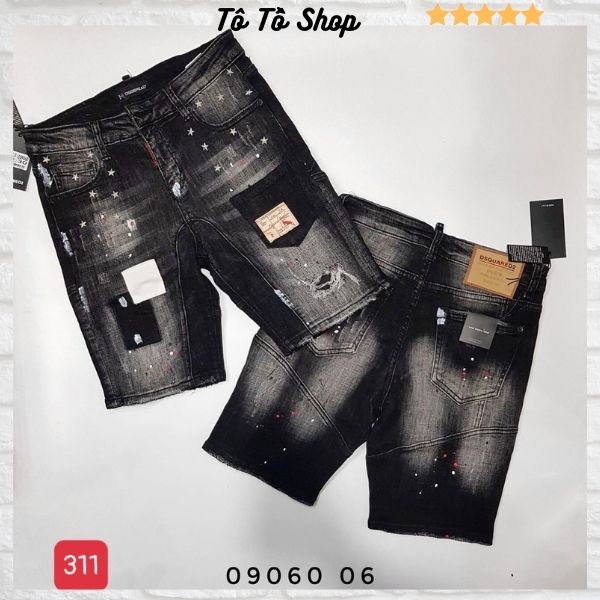 Quần Short Jean Nam Chất Bò Co Giãn❤️FREESHIP❤️Quần Đùi Nam đẹp co giãn kết hợp vẩy sơn mẫu mới Tô Tồ Shop - QSJNM311