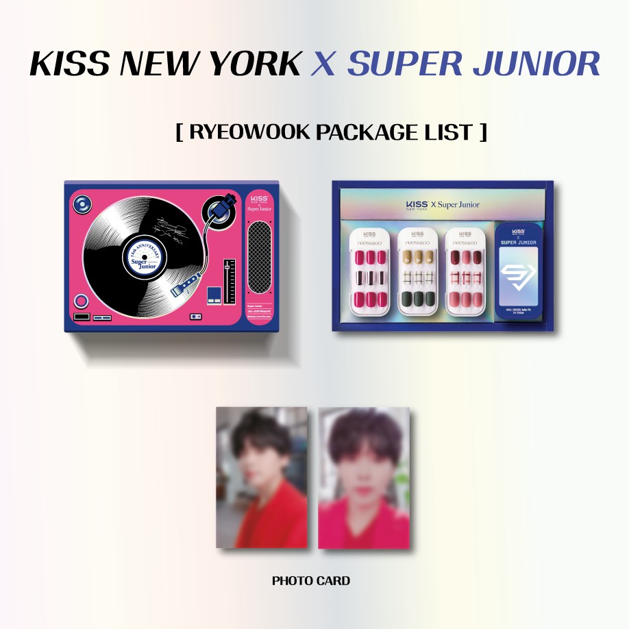 [KISS NEW YORK X SUPER JUNIOR] 15TH Anniversary Collab Set (RYEOWOOK) Bộ Sản Phẩm Móng Tay - 4 Món