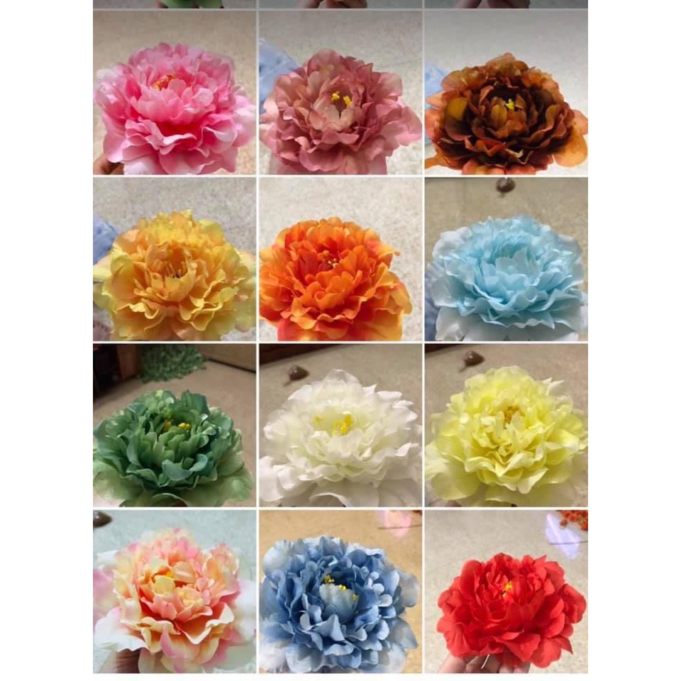 Sỉ 1 đầu bông hoa mẫu đơn vải V01 - 13cm loại đẹp | Phụ kiện trang trí