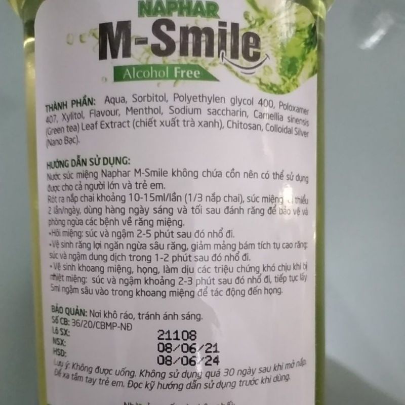 Nước súc miệng M-Smile - Msmile - Valentine sao thái dương, nano bạc