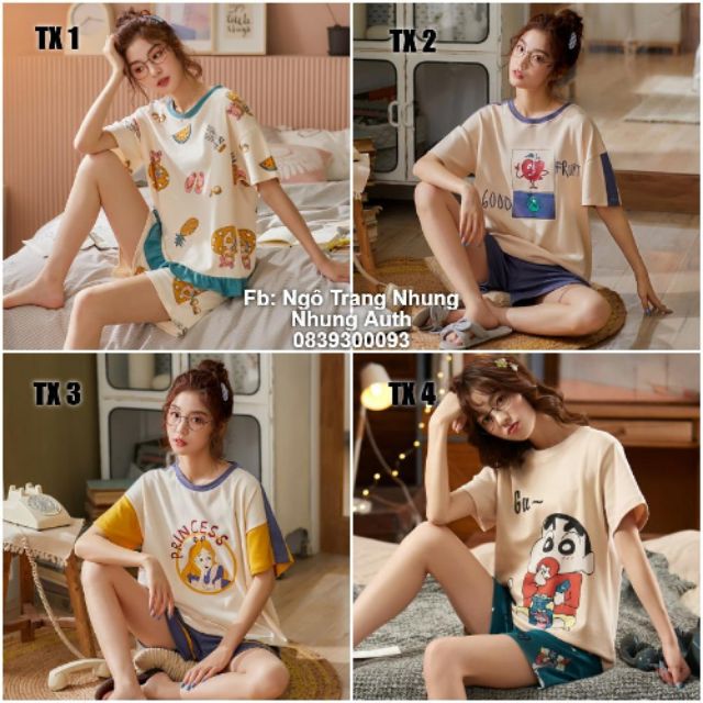 [Nhiều mẫu] Bộ Cotton Mặc Nhà Quần Short Áo Ngắn Tay