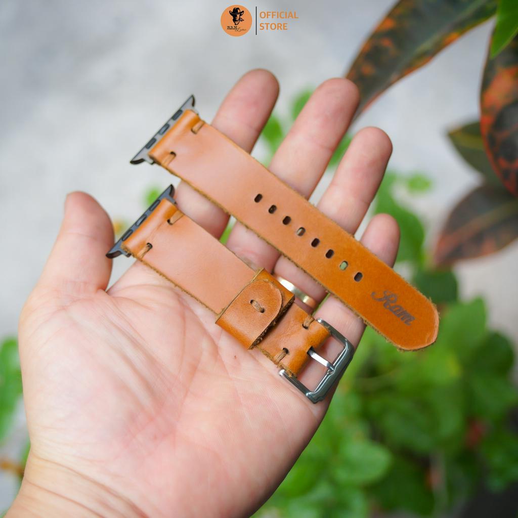 Dây Đồng Hồ AW 2,3,4,5,6,7,8, AW Ultra Da Bò Thanh Lịch - RAM Leather Simple V3 vàng bò
