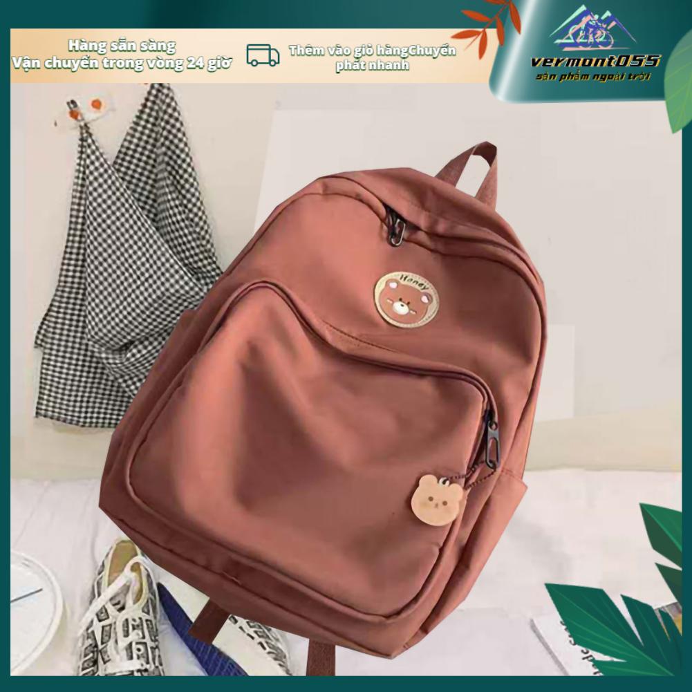Vermont055 Ba lô Dung lượng lớn Di động Dây đeo Vai Rộng Học sinh Túi xách cho Nữ Đi du lịch Ngoài trời