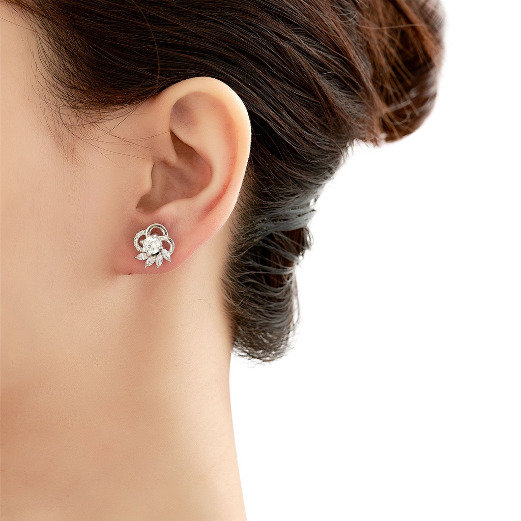 Bông tai bạc đính đá ECZ PNJSilver XMXMW000028
