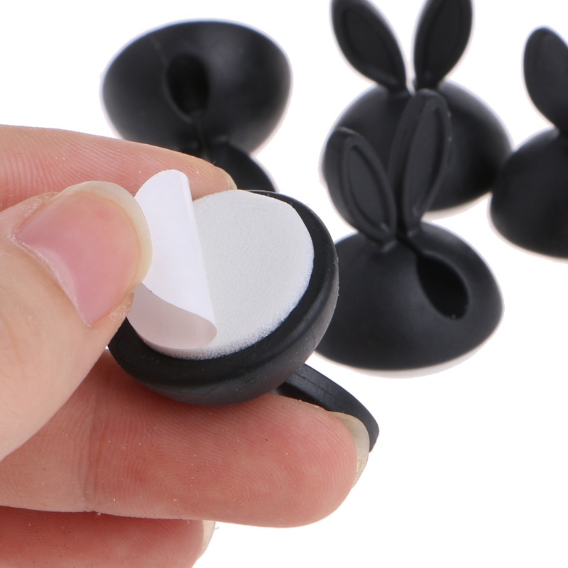 Set 6 Kẹp Quấn Dây Cáp Hình Tai Thỏ Dễ Thương Giá Đỡ