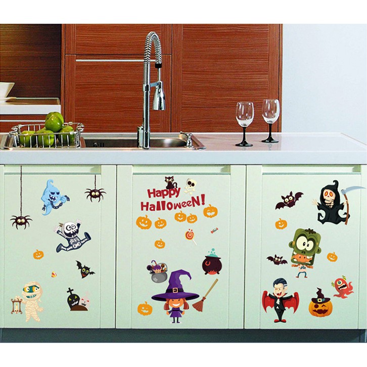 Decal trang trí tường Happy Halloween cho Bé