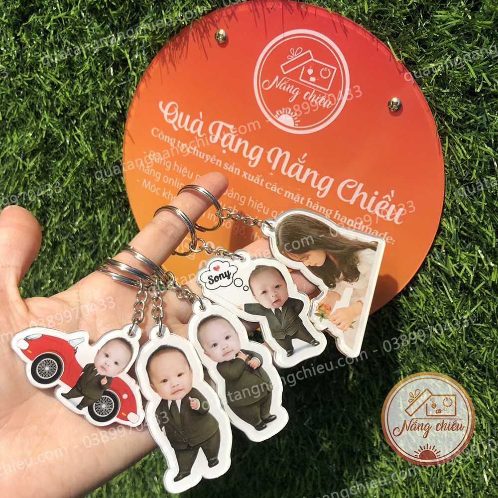 Móc khóa cắt ghép chibi theo yêu cầu_ móc cắt mặt ghép chibi_ Móc khóa in hình theo yêu cầu