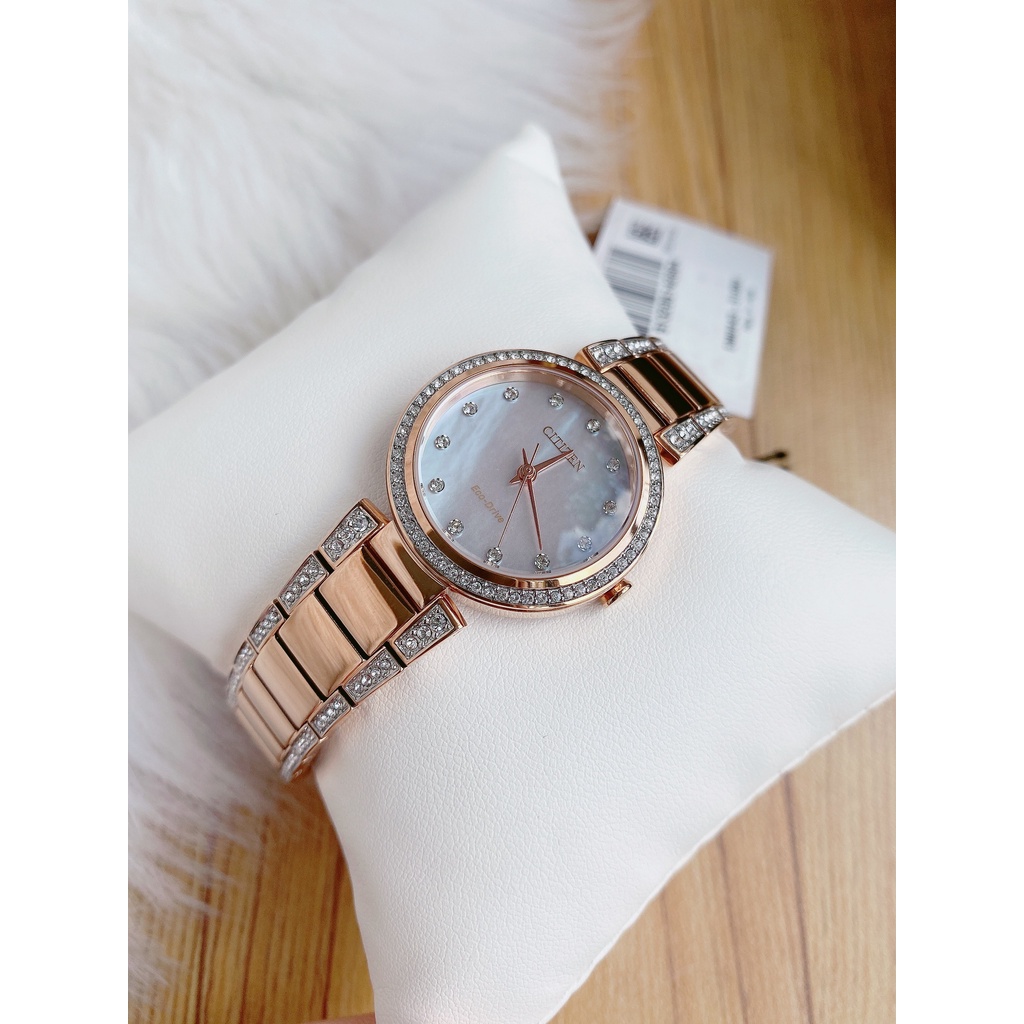 Đồng hồ nữ chính hãng Citizen EM0843-51D - Máy quartz pin năng lượng ánh sáng - Kính cứng