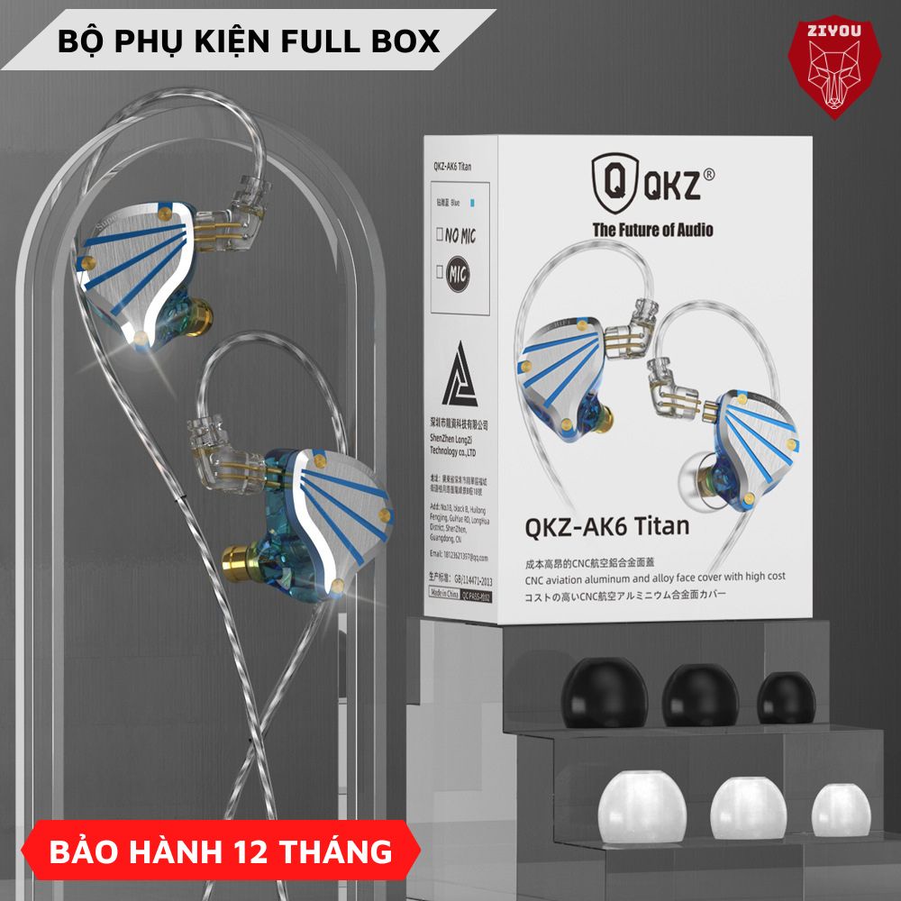 Tai Nghe Gaming Cao Cấp Ziyou K6 Titan Jack 3.5mm Dùng Cho Điện Thoại, Laptop Âm Thanh Super Bass - Hàng Chính Hãng QKZ