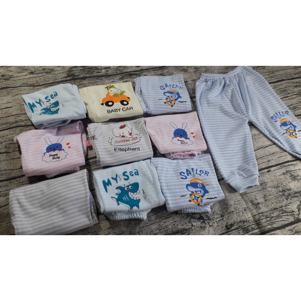 (Combo 5 chiếc)Quần dài thu đông cotton mềm mịn in hình ngộ nghĩnh cho bé từ 0-30 tháng (Hàng Việt Nam)