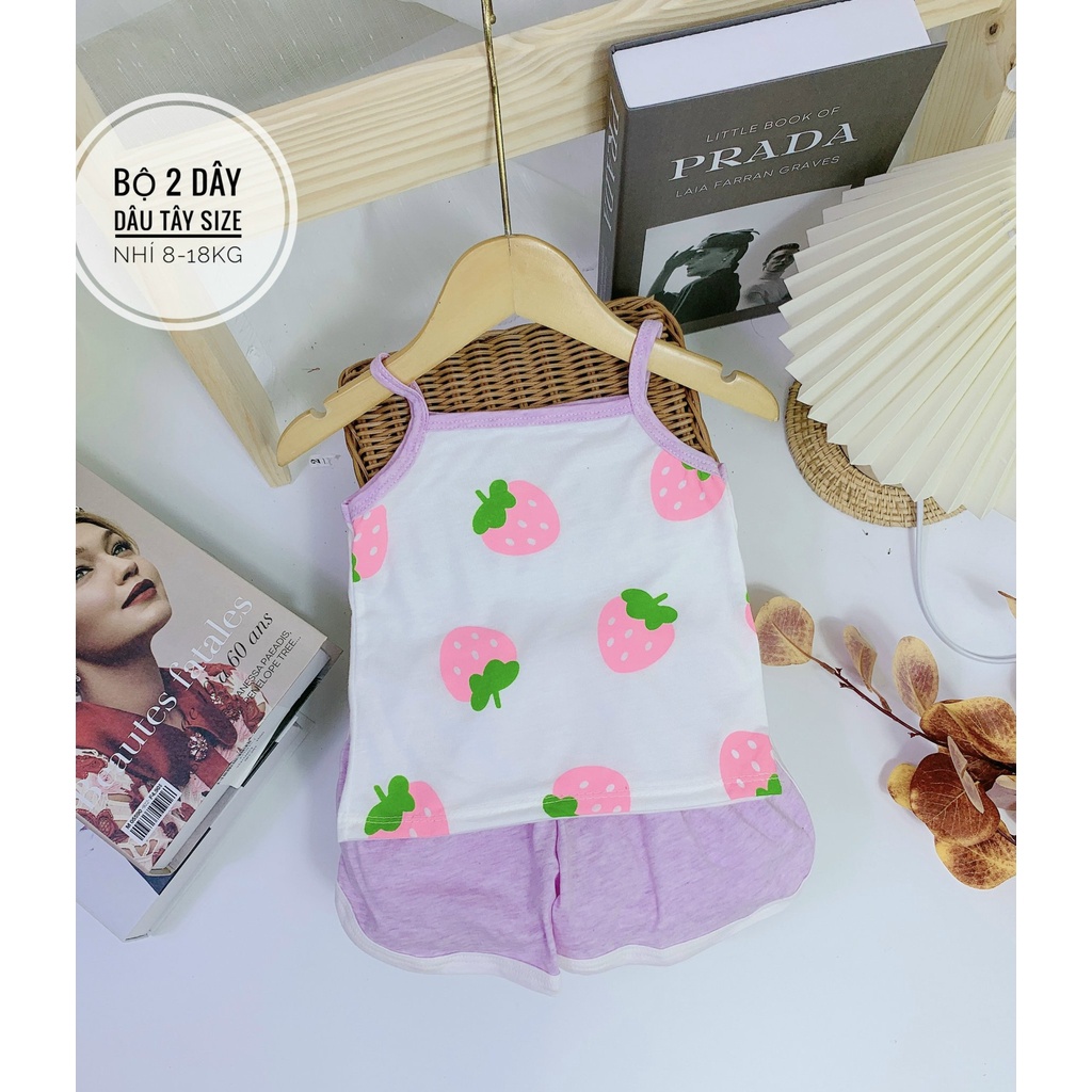 Bộ 2 dây quả dâu cho bé gái 8-19kg