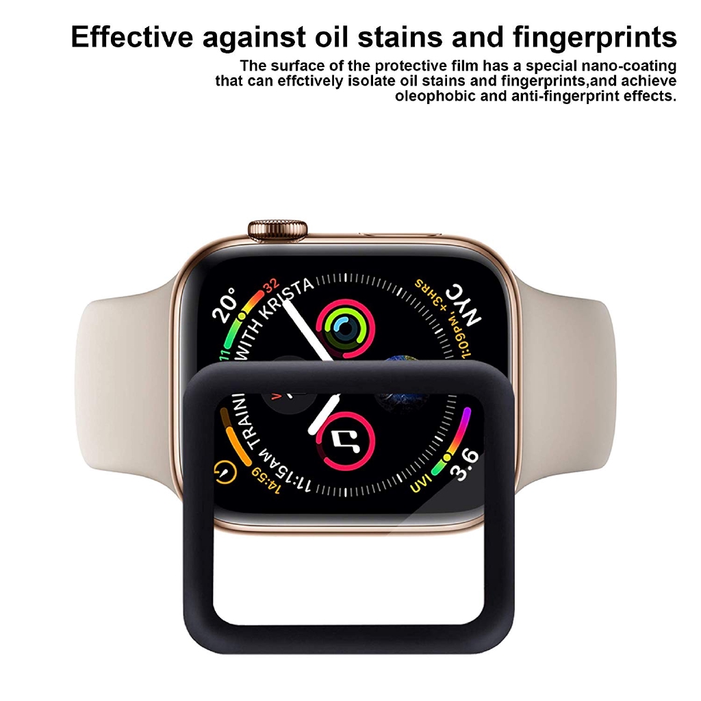 Kính cường lực 3D dán bảo vệ màn hình đồng hồ thông minh Apple iWatch 38mm 42mm 40mm 44mm