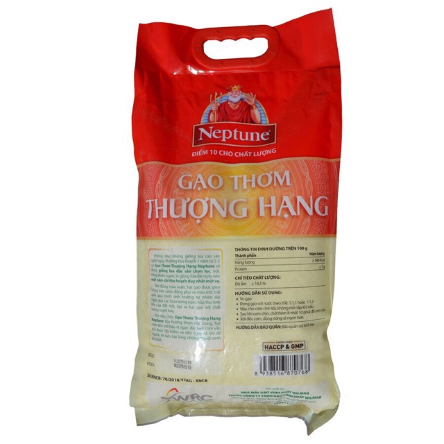 Túi 5kg Gạo Thơm Thượng Hạng Neptune ( Bao bì mới)