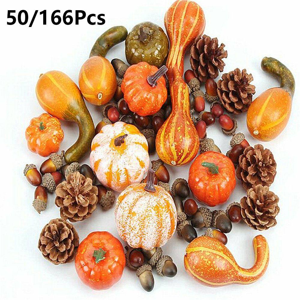 PINEVN Set 50 / 166 Quả Bí Ngô Nhân Tạo Trang Trí Lễ Tạ Ơn