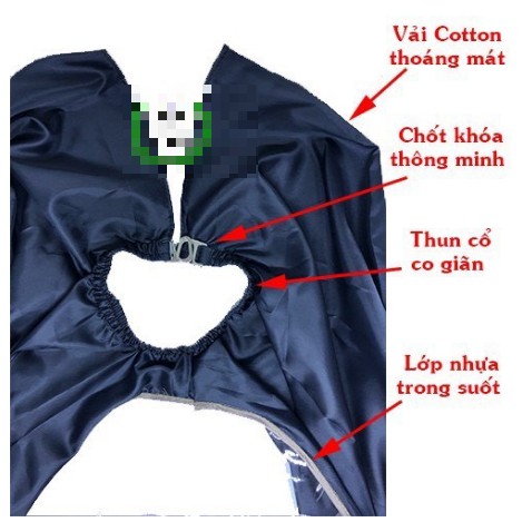 Áo Choàng Cắt Tóc Trong Suốt [FREE SHIP] - Áo Choàng Cắt Tóc Có Cử Sổ Trong Suốt  - Chất Vải Chống Nước Cao Cấp - 0100