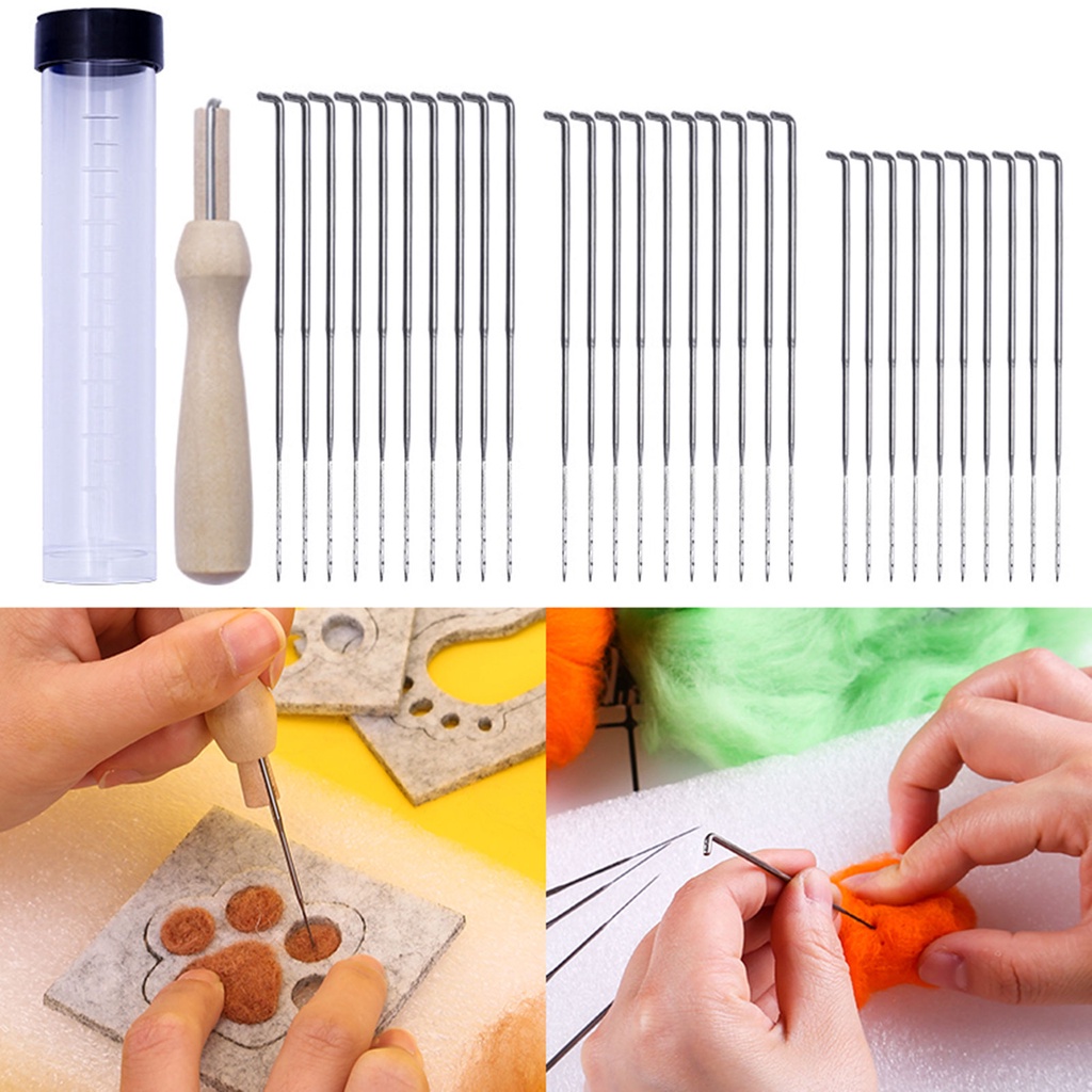 Zhidaowe Set 32 Cây Kim Len Nỉ Màu Trơn Bền Bỉ Dễ Sử Dụng Cho Gia Đình