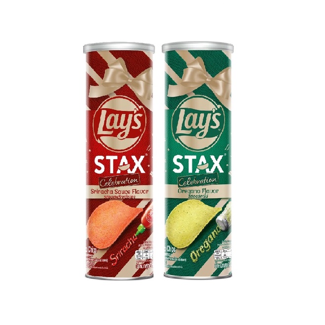 Bánh snack khoai tây miếng Ống Lay's Stax vị Xốt Ớt Sriracha/vị Lá Thơm Oregano 100gr