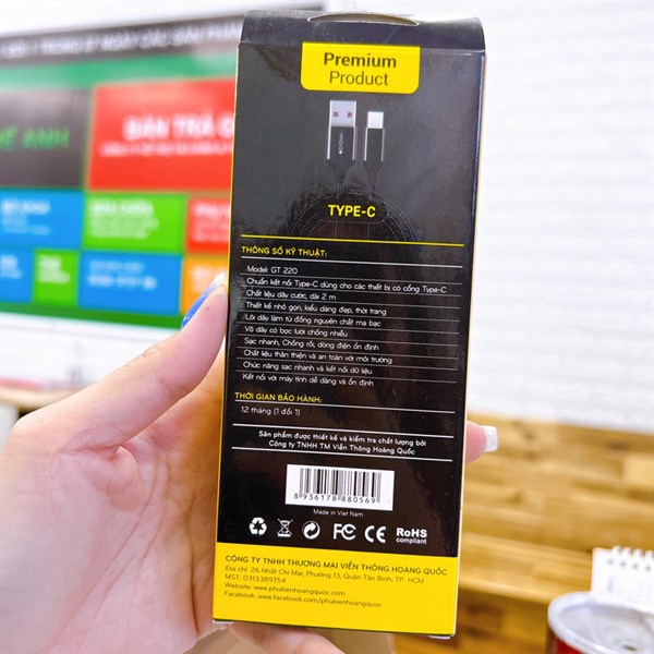 Cáp sạc nhanh Type-C GENSHAI GT-220 2M