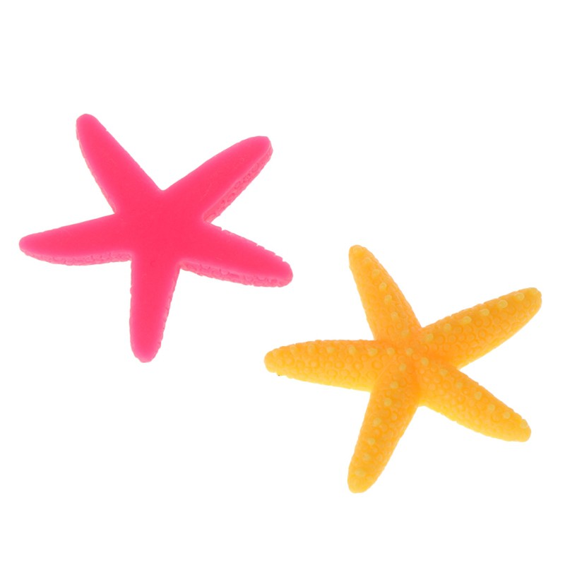 Set 5 sao biển giả nhiều màu sắc bằng resin dành cho trang trí bể cá