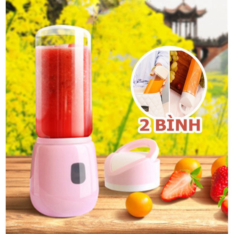 Máy xay sinh tố cầm tay ANGEL CUP 2 cối thuỷ tinh công suất lớn - Máy xay đa năng 6 lưỡi di động