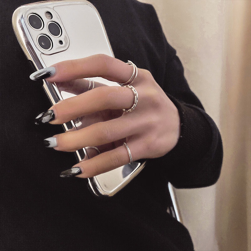 Set 7 nhẫn nữ đeo khớp ngón tay đơn giản thời trang phong cách hip hop